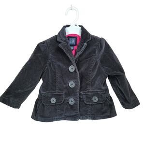Toddler Jacket 12-18 mos Baby Gap Velvet 3 Button Pink Lining Blazer Style Coat